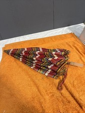 G-Vintage Plaid Umbrella with Wood Shaft  Lucite  Handle And Tip.
