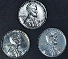 1943-PDS 1C LINCOLN WHEAT STEEL CENT Lot of 3 KM# 132a Grade: BU A7048