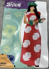 Disney Adult Lilo And Stitch LILO Dress Costume size Medium 8/10 Halloween A26