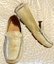 Cole Haan - Light Gold Metallic Pistachio/Lime Green Driving Moccasin Loafers- 6