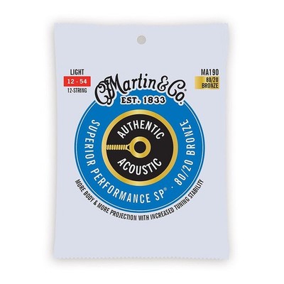 Martin Authentic Acoustic SP 80/20 Bronze 12-saitige Gitarrensaiten (0,012 - 0,054)