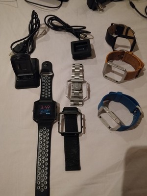 Fitbit Blaze Smart Fitness Tracker Watch w/ 2 Chargers And 5 Extra Bands