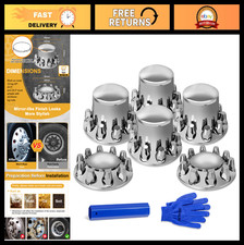 33mm Chrome Axle Cover Kit - Thread-on Lug Nut Covers Hub Caps For Semi Truck