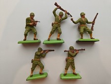 Toy Soldier Group of 5;WWII US Army, 1971 Britains Deetail plastic War Army