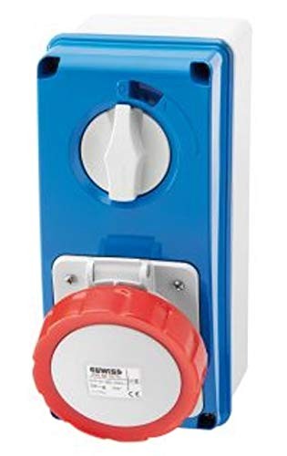 Gewiss GW66208N IP67 Vertical Socket-Outlet with Rotary Switch