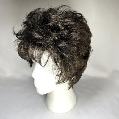 Bobbi Boss Short Wig With Bangs Human Synthetic Midway Pixie Choppy Dark Brown