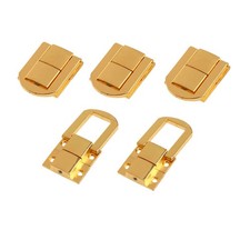 5Pcs Toggle Catch Lock, Gold Retro Style Iron Decorative Hasp Lock Latch Clas...