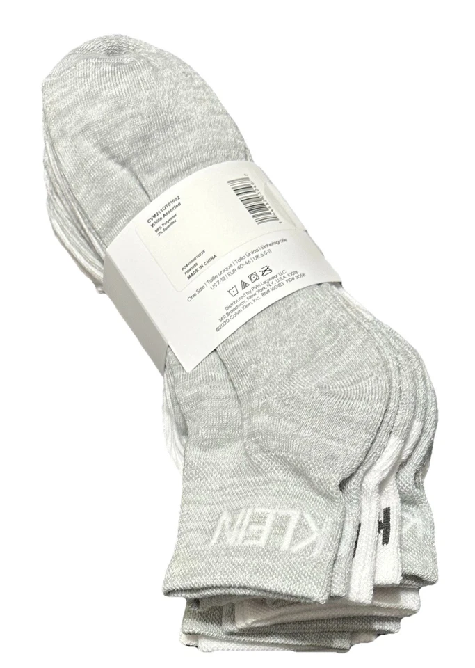 Calvin Klein 6-Pair Men's  Cushion Quarter Cut Socks    White/Gray - Image 3 of 3