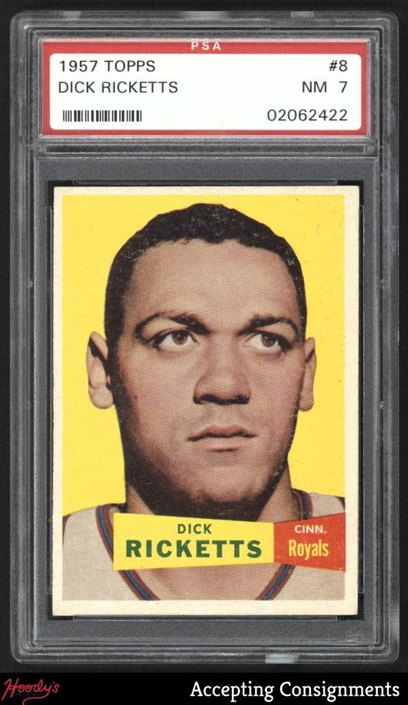1957-58 Topps #8 Dick Ricketts ROOKIE RC PSA 7 NM ROYALS