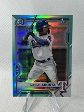Maximo Acosta - 2021 Bowman Chrome #BCP-7 Aqua Refractor /125 1st Bowman