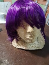 Short Purple Bob Wigs with Bangs, Straight Bob Purple Wigs Women Open Box/New