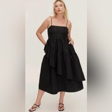 KATE SPADE NY x TARGET Tiered Ruffle Midi Tank Dress Black Size Medium