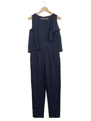 COMMA Langer Jumpsuit Damen Hose Gr. DE 34 blau Casual-Look