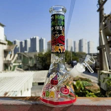 10 inch Smoking Hookah Glow in the dark Pumpkin Glass Water Pipe Shisha Bong US