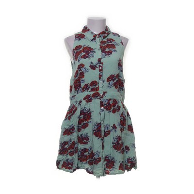 Minkpink, Blusenkleid, Größe: L, Grün/Rot/Mehrfarbig, Viskose, Blumen #P4T