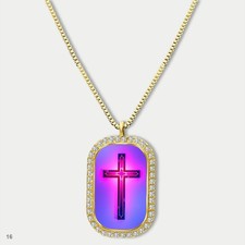 Stunning Colorful Jesus Christ Crucifix Cross Fashion Pendant Necklace Chain Pho