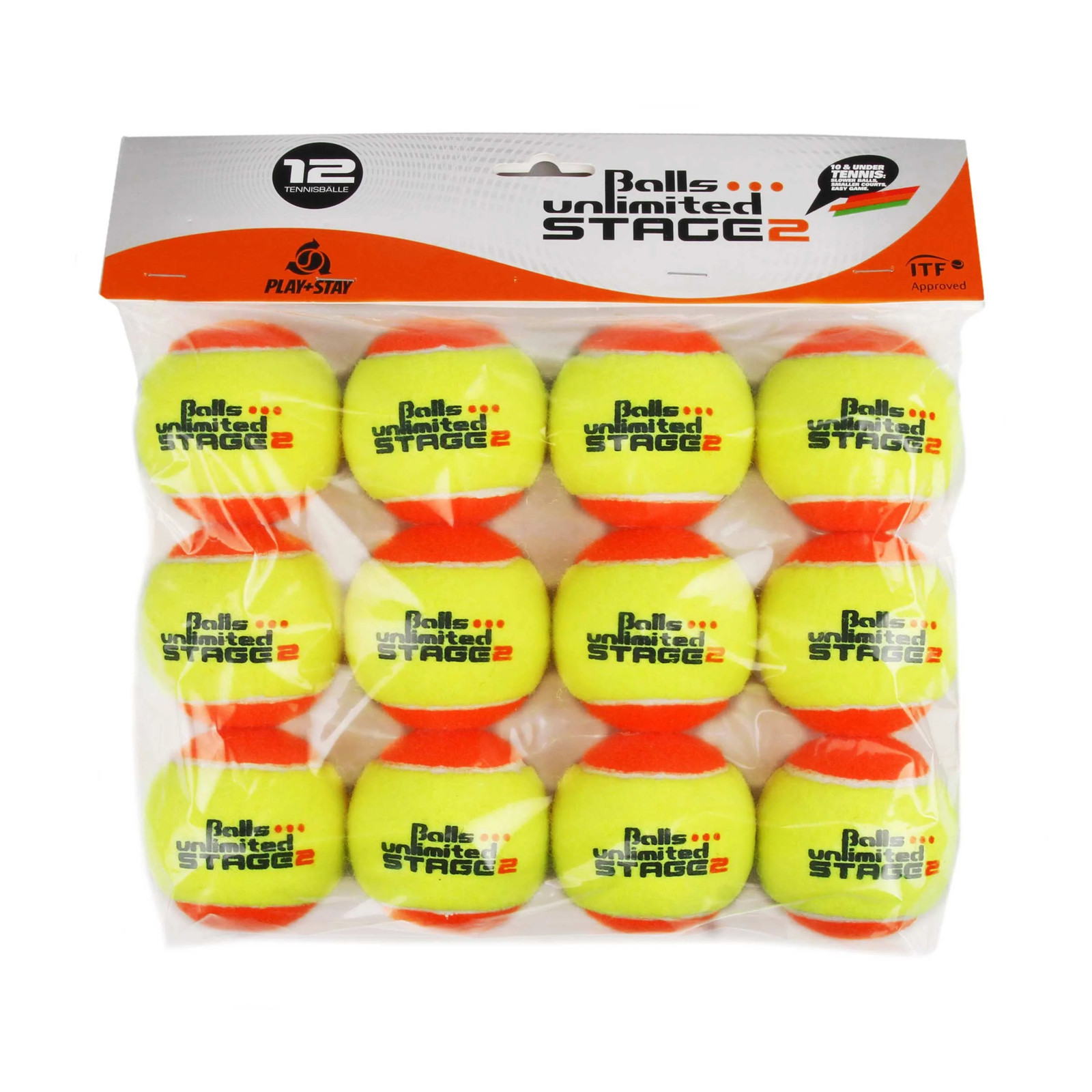 Stage 2 - 12 Tennisblle - Play and Stay Ball - orange - 12er Beutel 5890₽
