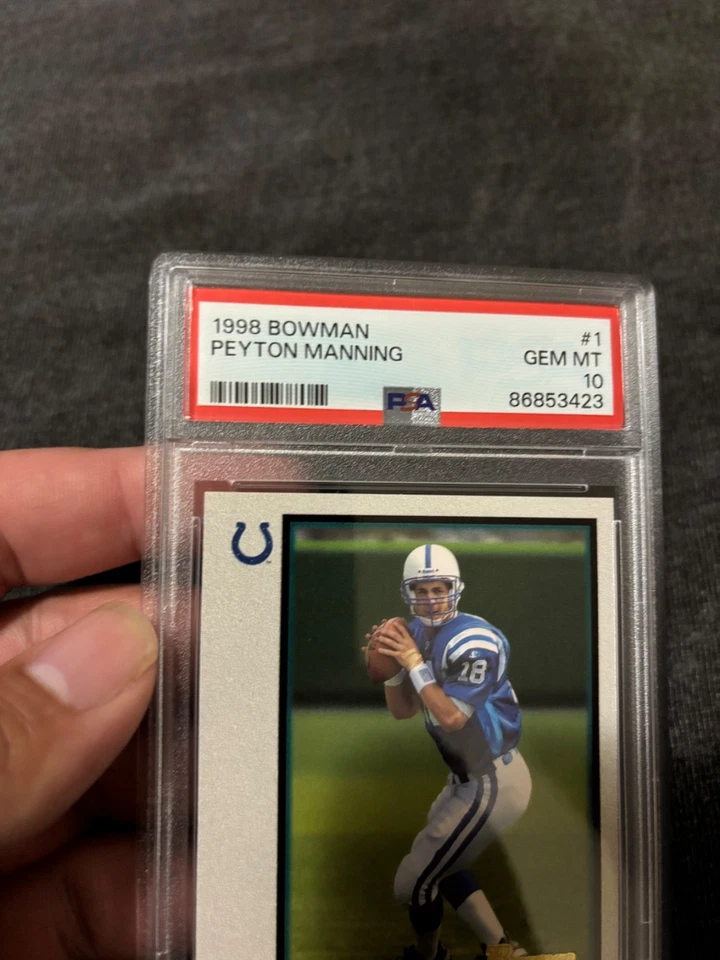 Bowman #1 Peyton Manning 1998 PSA 10 novato radiocontrol gema rara como nuevo Foto 3 de 4