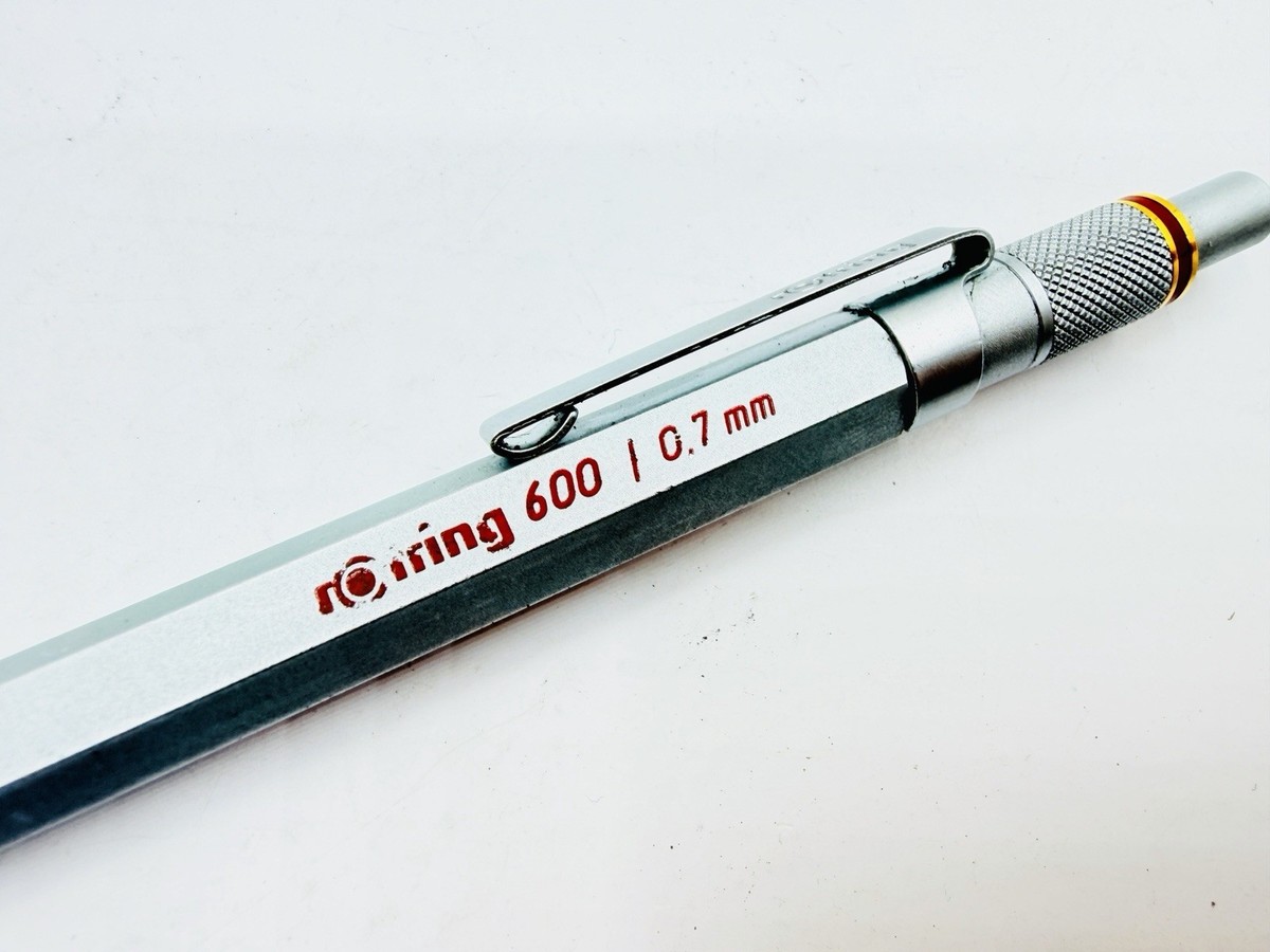 Rotring 600 Gold Twist Retract Tip Mechanical Pencil 0.7 Silver