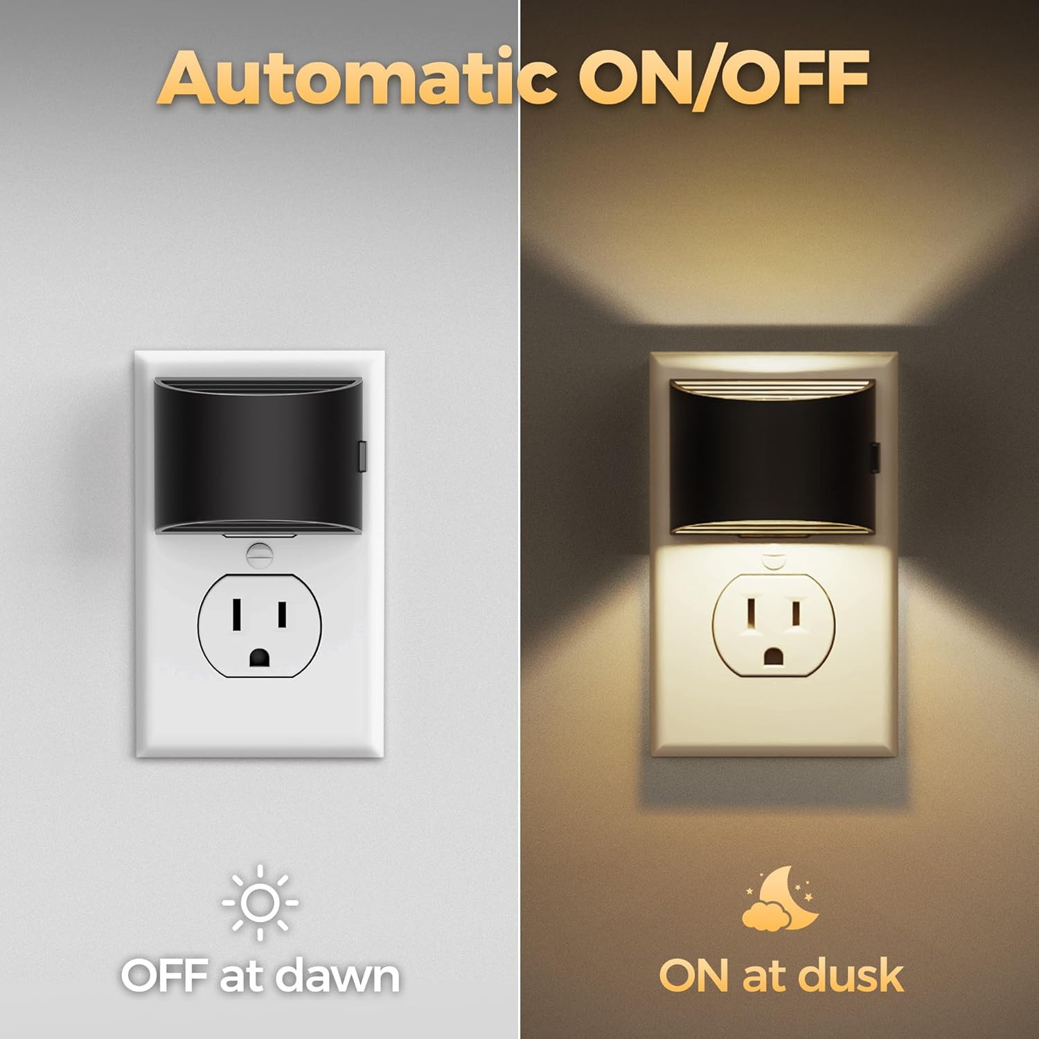 LED Night Light[2 Pack], Night Lights Plug into Wall, 3 Level Brightness Adjusta