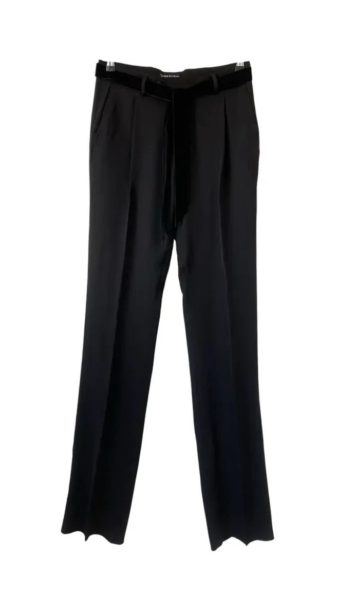 Pantalon En Cuir D'agneau Noir Tom Ford - Taille US 4 / S, Fermetures Latérales, Neuf Avec étiquettes
