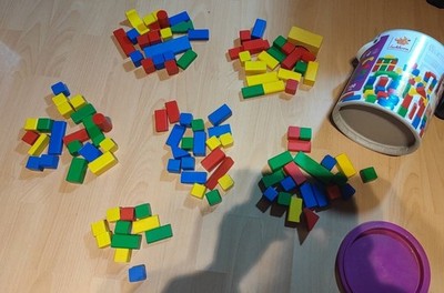 Eichhorn Colourful Wooden Building Blocks 110 Teile Holzbaustein