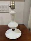 Vintage Hobnail White Milk Glass Lamp, Clean Works, Great Condition, Old.