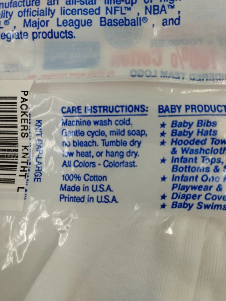 Gorra tejida de algodón Green Bay Packers bebé-niño pequeño 24 meses nueva envío gratuito Foto 4 de 4