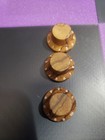 3 Zebrawood Knobs Push on Numbered Hat Style 6mm or CTS F Strat Knob — photo 1