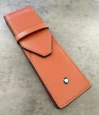 Montblanc Meisterstuck Leather 2 pen Pouch New MB198815 “Rust” Color