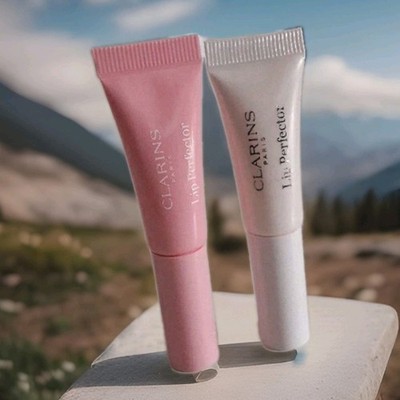 2 x CLARINS   Natural Lip Perfectors 10ml Total Shade 20'' und 21'' Soft Pink Glow''
