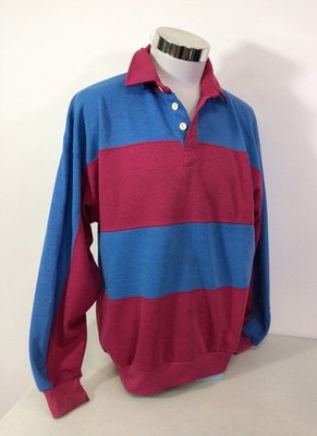Steeple Chase Vintage Polo Rugby Shirt Retro 90 s Mens Large