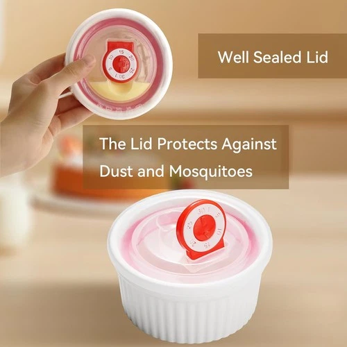 Auflaufförmchen mit Deckel 8 Unzen Weiß Creme Brulee Auflaufförmchen Keramik Ofenfest - Bild 4 von 4