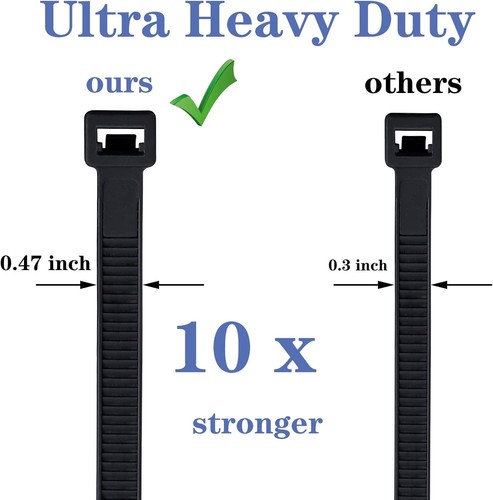 Long Zip Ties 24 inch, Extra Wide Large Heavy Duty with 250 Black - Picture 2 of 6