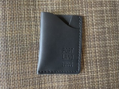 Porland Leather Goods Minimalist Card Holder. Navy