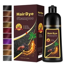 Hair Dye Shampoo 3 in 1, Long-Lasting Hair Color Shampoo with Herbal Ingredie...