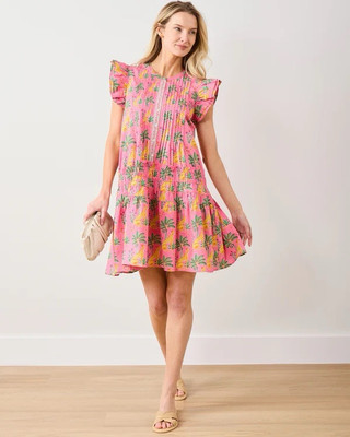 Printfresh Katie Dress Leopard Mirage Pink Palace XS $198 MSRP