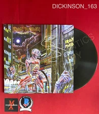 Bruce Dickinson signed Iron Maiden Somewhere in Time vinyl Beckett COA