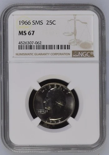 1966 Special Mint Set Washington Quarter Graded NGC MS-67