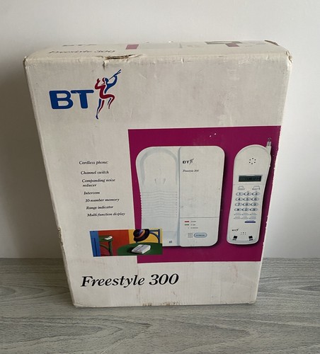 Vintage Original Dark Grey BT Freestyle 300 Cordless Phone Vintage Boxed Rare