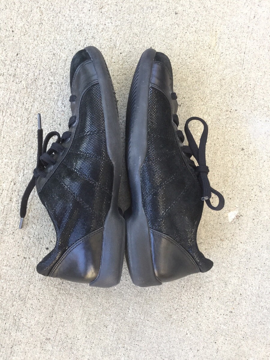 ZIERA Womens Tennis Shoes Black Shimmer Walking Comfort