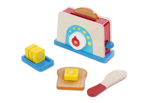 Melissa Doug Bread And Butter Toaster Set Wooden Play Toy Ebay