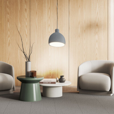 Pendel Leuchte weiß Beton Kuppel hängend Küche Flur Beleuchtung Decken Lampe 
