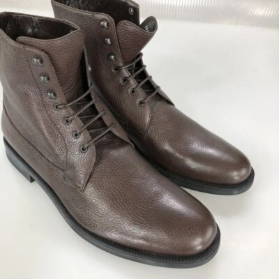 NEW TESTONI SIZE 11  HIGH  BOOT DERBY BROWN GRAIN CALF LEATHER