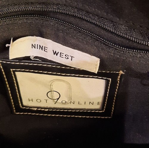 Nine West Brown Black Hand Bag Classic Travel Formal Preppy Designer Casual - Picture 3 of 4