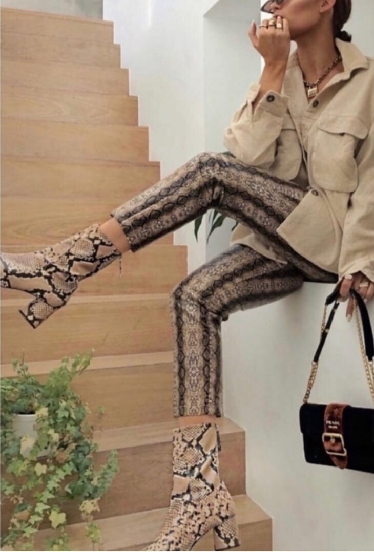 Zara Basic Collection Bloggers Snakeskin Print Zi… - image 3