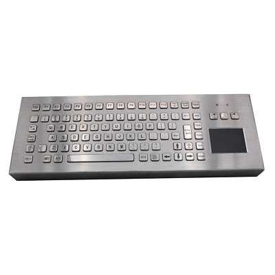 Desk Metal Kiosk Keyboard with Touchpad 86Keys Industrial Desktop Keyboard