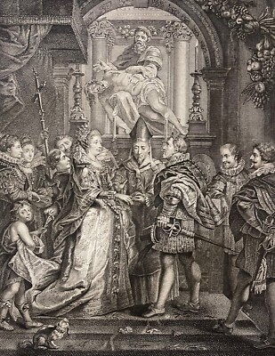Rubens Hochzeit Von Marie De Medici Und Henri IV König aus Frankreich Druck C