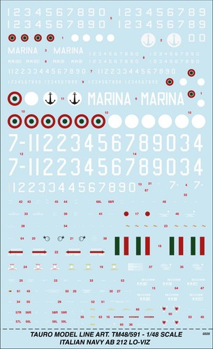 TAURUS MODEL TM48/591 AGUSTA BELL AB 212 LO-VIZ NAVY 1:48 SCALE