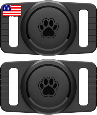 Airtag Dog Collar Holder 2 Pack,Waterproof Cat Collar Holder for Apple Airtag, S